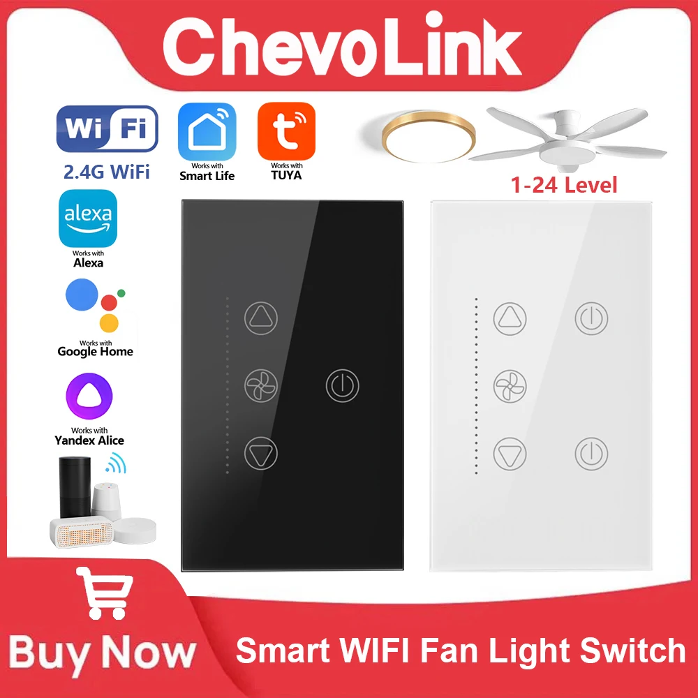สวิตช์ไฟพัดลมอัจฉริยะ Tuya WiF - Smart Ceiling Fan Alexa Wifi บทวิจารณ์และราคา