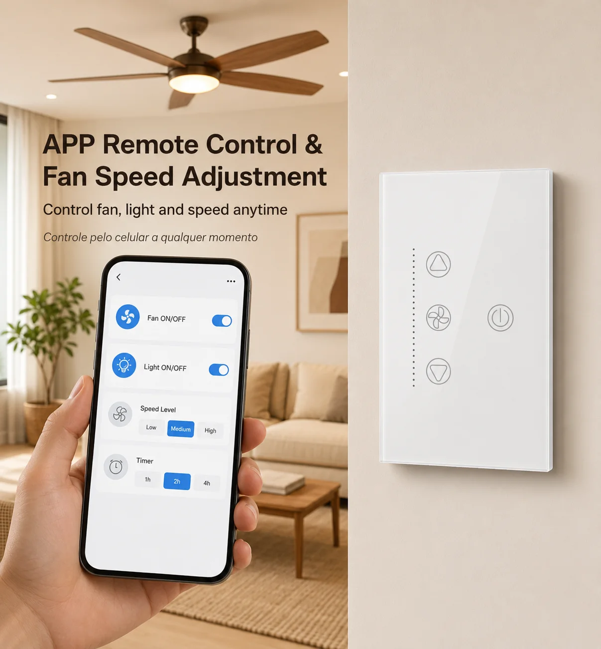 สวิตช์ไฟพัดลมอัจฉริยะ Tuya WiF - Smart Ceiling Fan Alexa Wifi บทวิจารณ์และราคา