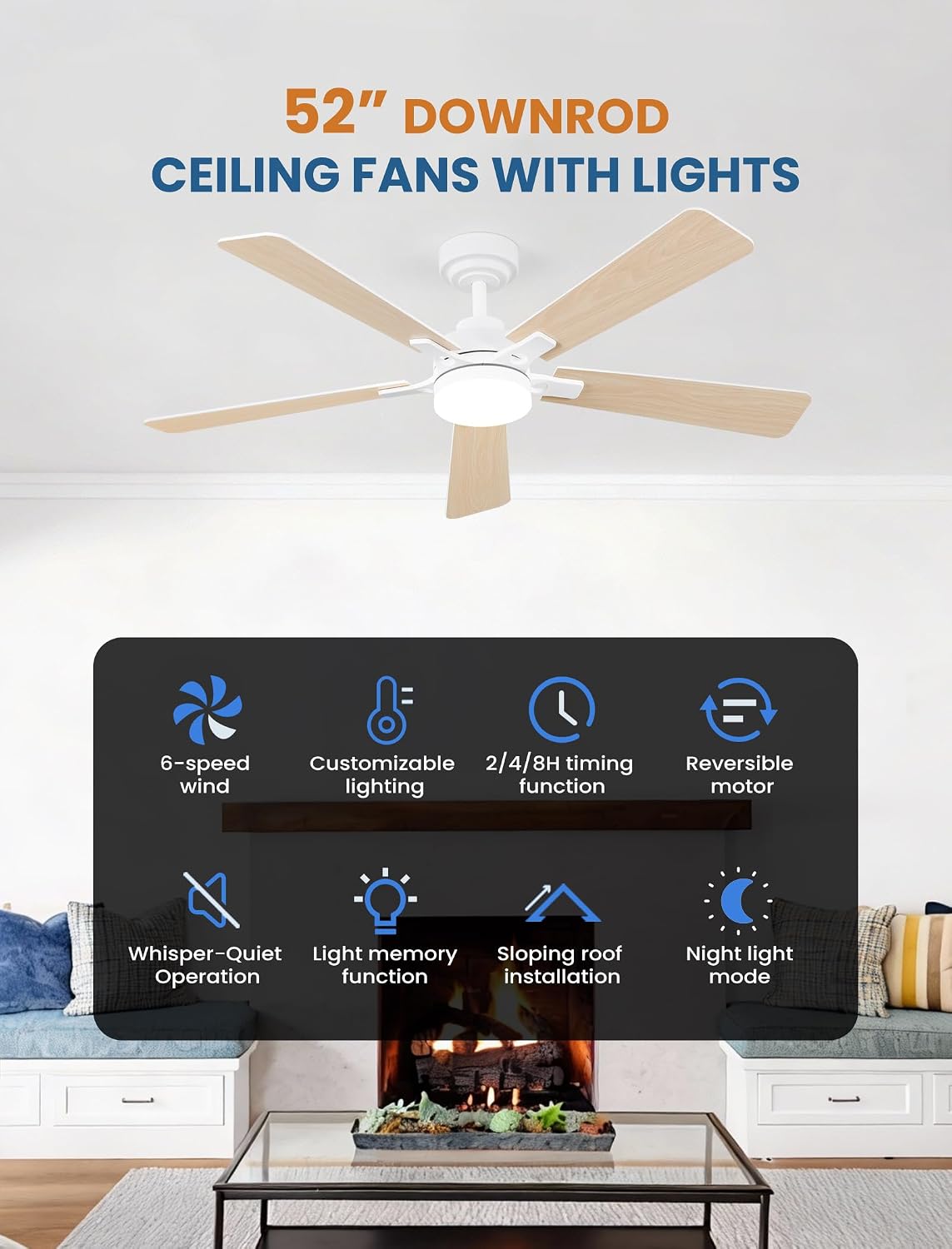 พัดลมเพดานสีขาวขนาด 52 นิ้ว พร - Ceiling Fan Dc Motor 52 Inch บทวิจารณ์และราคา
