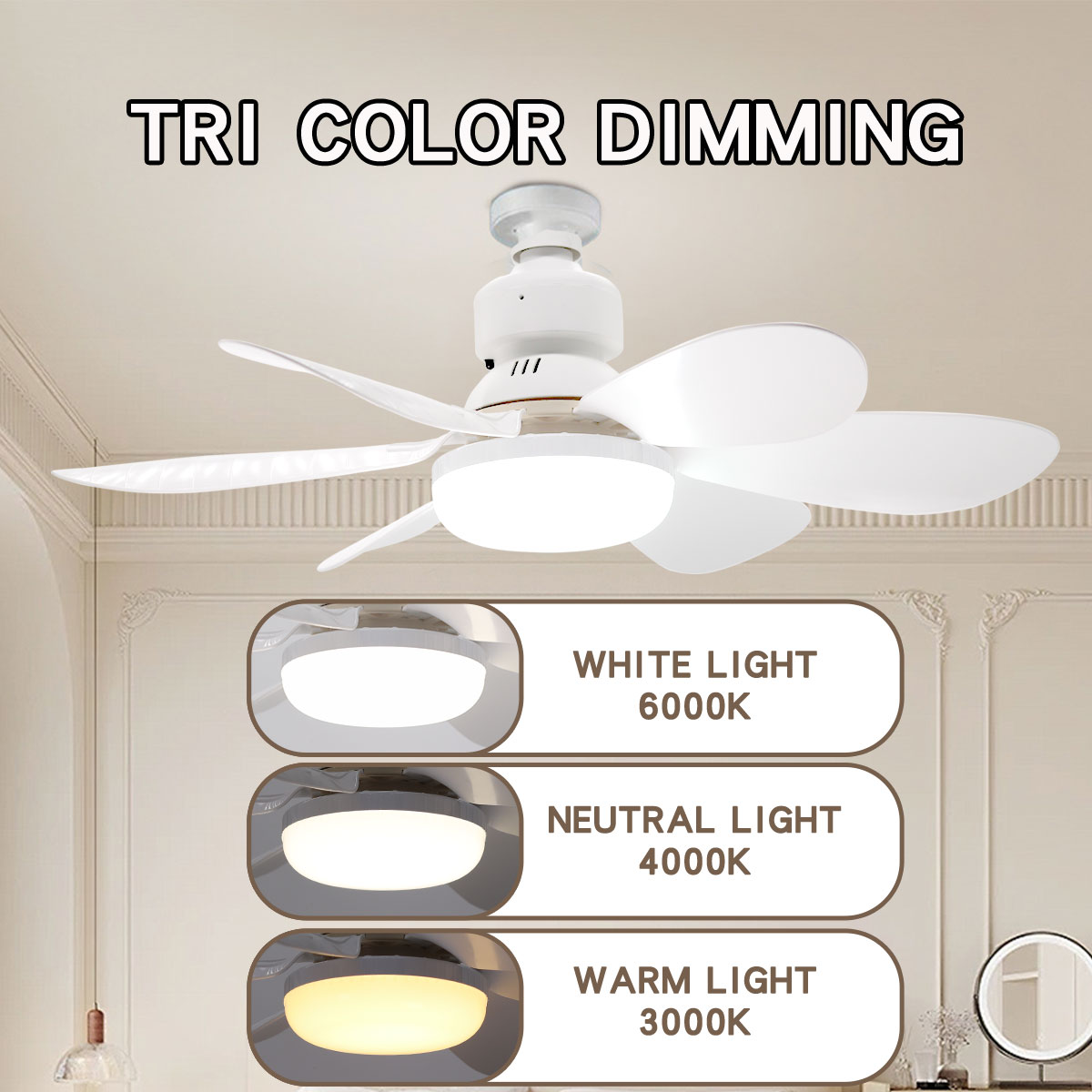 พัดลมเพดาน 6 ใบพัด พร้อมไฟ LED - Ceiling Fan Led 3 Blade Modern บทวิจารณ์และราคา
