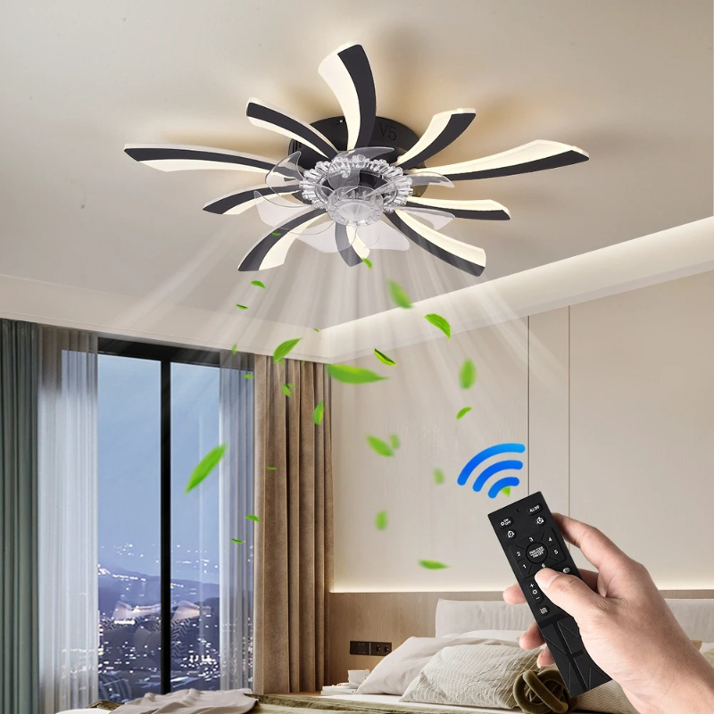 โคมไฟพัดลมเพดานห้องนั่งเล่น ห้ - Ceiling Fan With Remote Control Reversible บทวิจารณ์และราคา