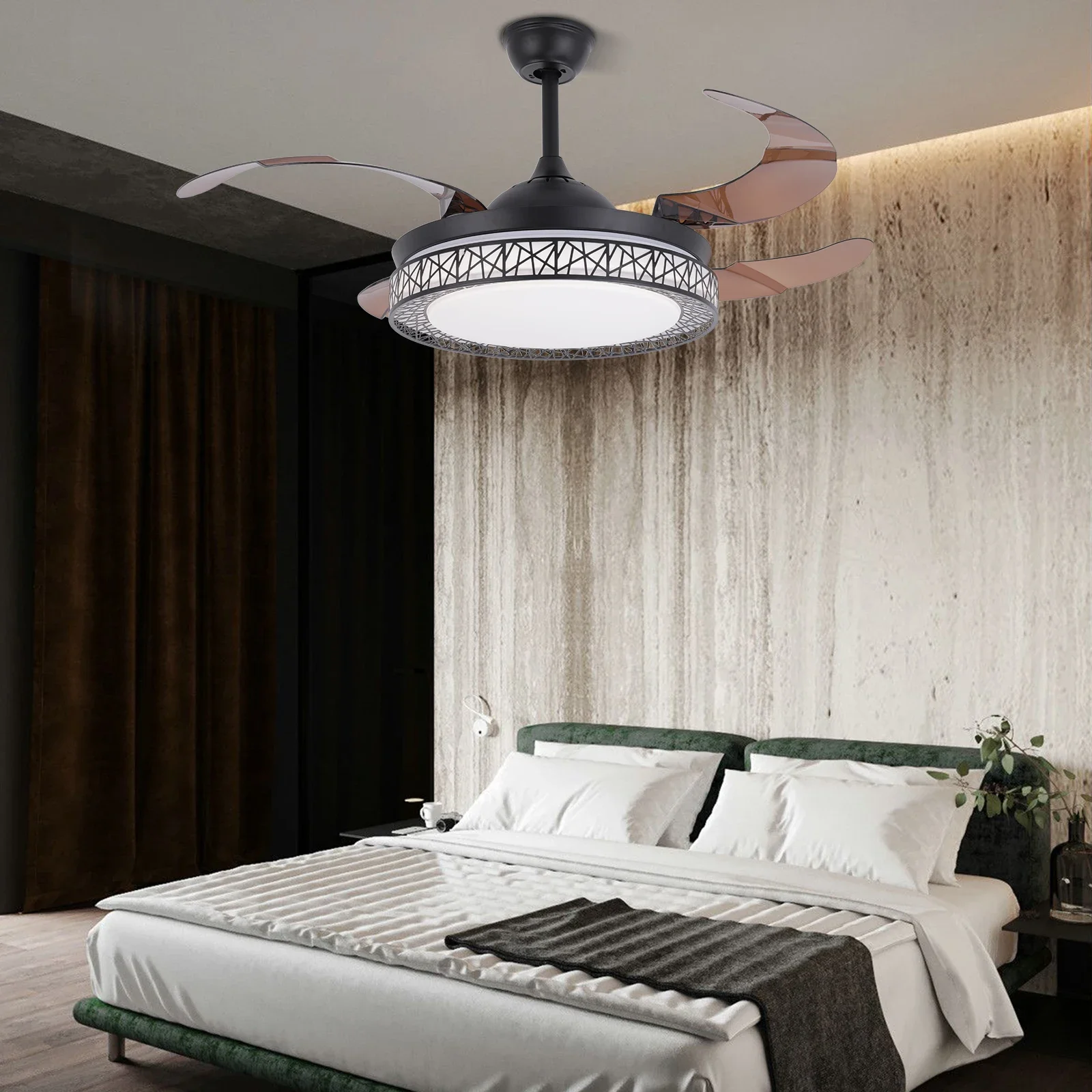 พัดลมเพดานแบบยืดหดได้พร้อมไฟ L - Ceiling Fan Led 3 Blade Modern บทวิจารณ์และราคา
