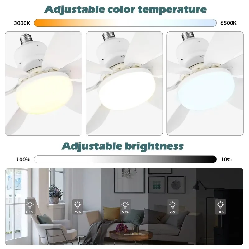 พัดลมเพดาน 30W/40W พร้อมรีโมทค - Smart Ceiling Fan With Light Remote บทวิจารณ์และราคา